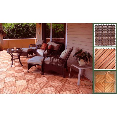 FSC Eucalyptus / 12 Slats / Box of 10 Deck Tiles