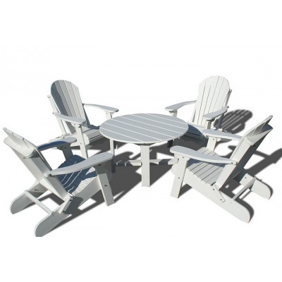 VIFAH Lifetime Collection – 5-Piece Folding Adirondack Conversation Dining Set 3