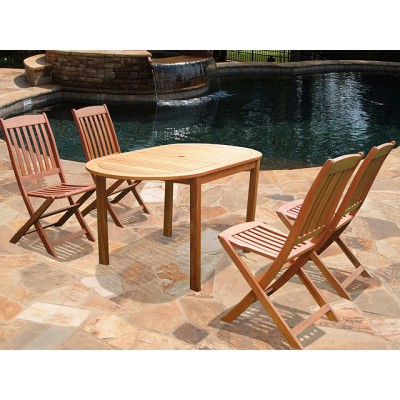 5-Piece Outdoor Wood Dining Set 11