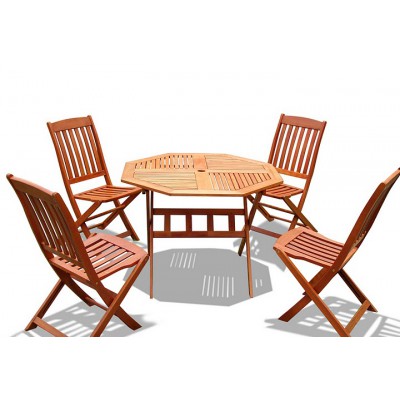 5-Piece Outdoor Wood Dining Set 12