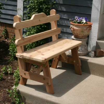 3' Cedar Tab Back Bench