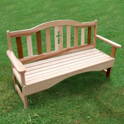 2' Cedar Holy Cross Garden Bench 