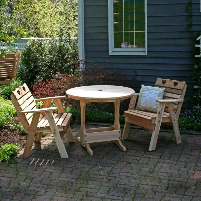 Cedar Country Hearts Bistro Set