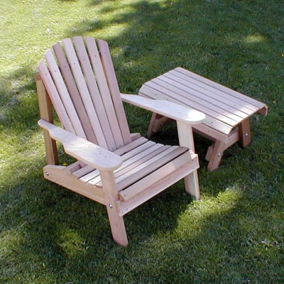 Cedar American Forest Adirondack Chair & Table Set