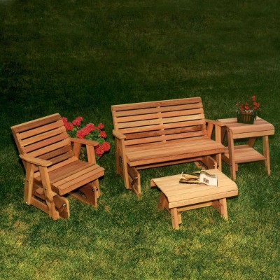 Cedar Rocking Classic Gliders & Tables Set