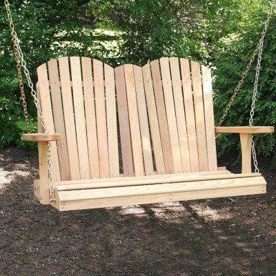 Cedar Adirondack Chair Style Porch Swing