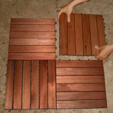 FSC High Density Eucalyptus (Shorea) / 6 Slats / Box of 20 Deck Tiles. 