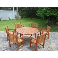 7-Piece English Garden Dining Set 1 with Round Table 