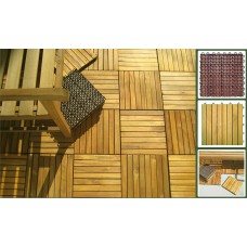 Premium Plantation Teak / 8 Slats / Box of 10 Deck Tiles.