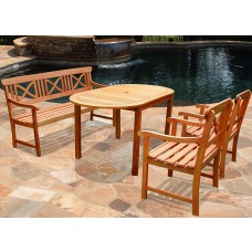 Outdoor Wood Dining Set 16