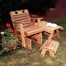 Cedar Country Hearts Rocking Glider Chair