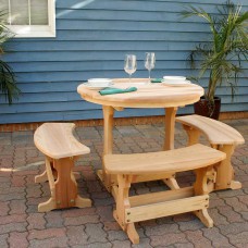 35in  Cedar Round Trestle Dining Set