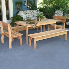 46in L x 32in W Cedar Gathering Dining Set